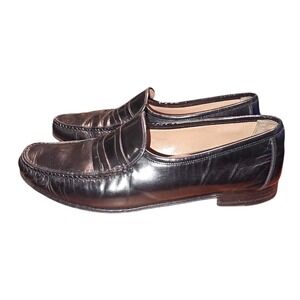 Bally Shoes Penny Loafer Gray Leather Made in Italy Men's Sz 8.5‎